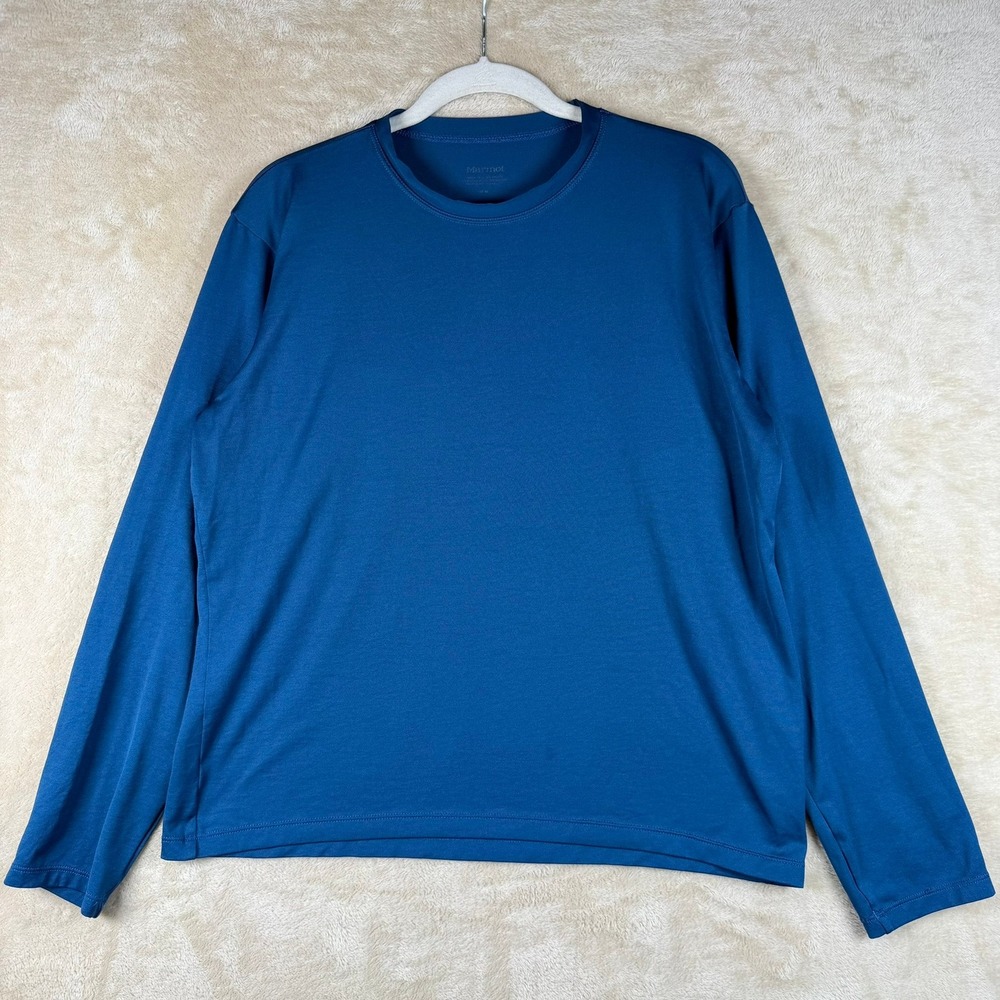 Marmot Men's Long Sleeve Blue Polyester Performance T-Shirt M Hiking Outdoor
